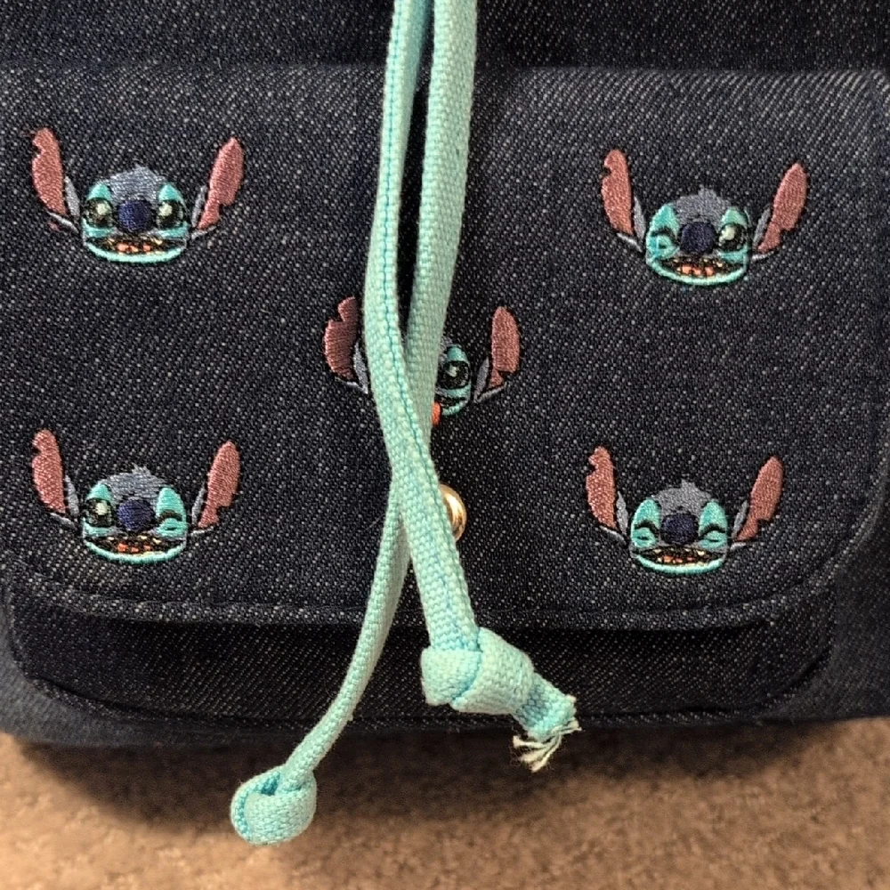 Loungefly Disney Stitch Mini Denim Backpack Excellent Condition